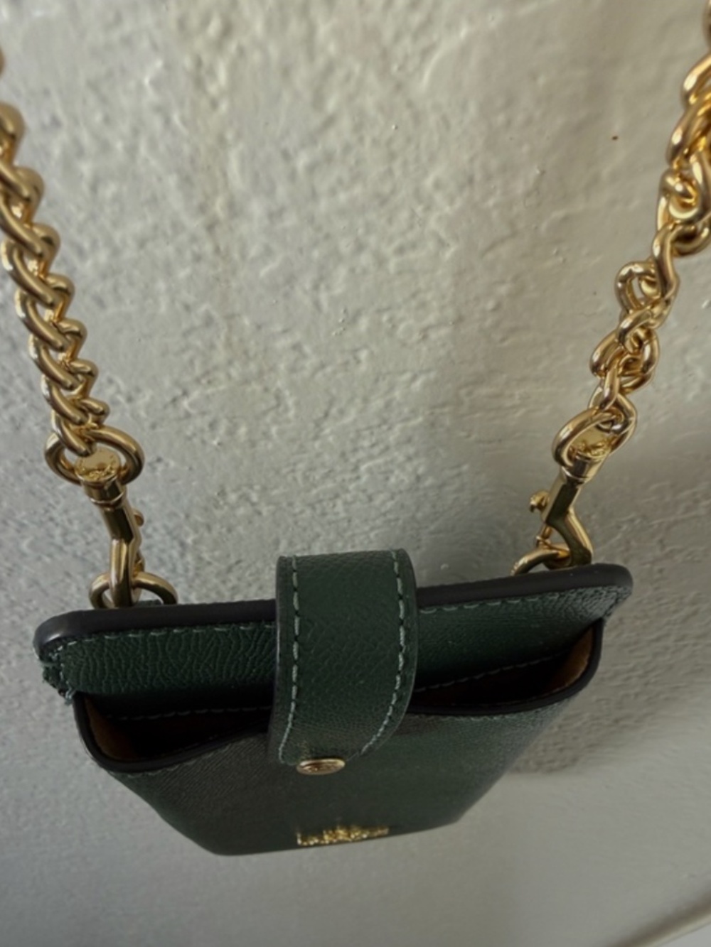 Coach North/South Phone Crossbody Bag in Everglade Deep Green Jewel Tone - Picture 12 of 14
